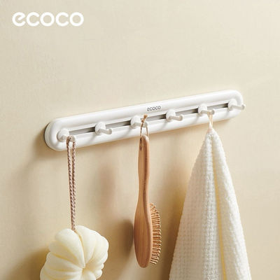 Ecoco Άγκιστρο Μπάνιου Μονό με Αυτοκόλλητο ​40x40cm Λευκό