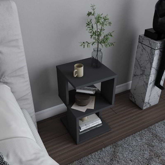 Bedside Table Carter Wooden Grey 29.6x29.6x49.4cm