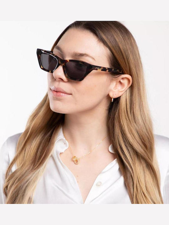Furla Women's Sunglasses with Brown Tartaruga Plastic Frame and Gray Lens