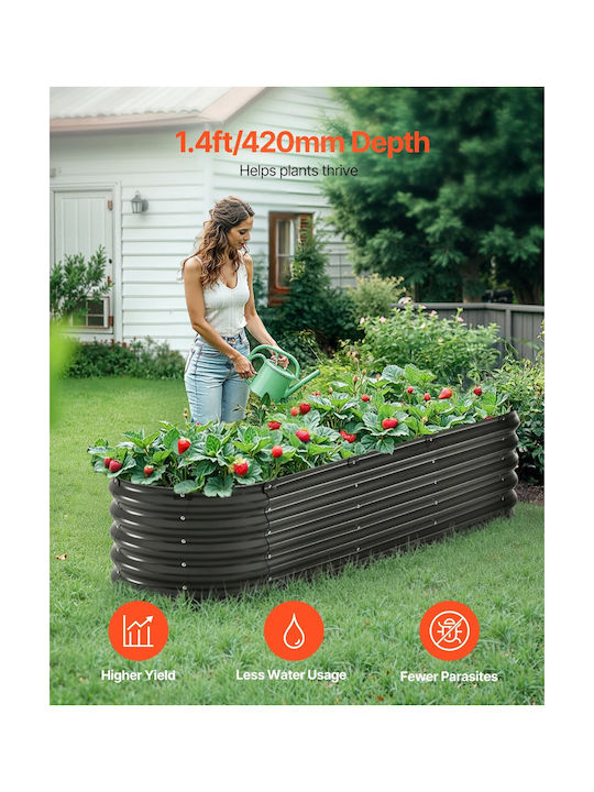 Vevor Ζαρντινιέρα Μεταλλική Σκούρο Γκρι 6.56x42.672εκ.