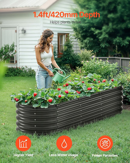 Vevor Metallic Planter Box Dark Gray Vevor Metallic Planter Box Dark Gray
