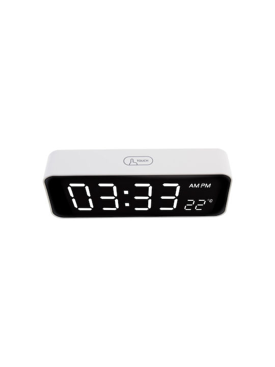 Green Blue Tabletop Digital Clock with Alarm White GB397