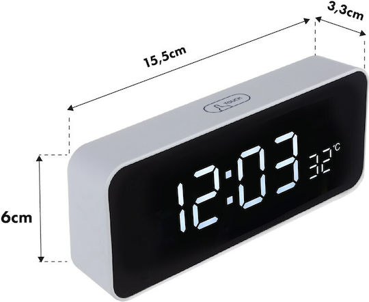 Green Blue Масов Часовник Дигитален LED с Будилник Бял GB397