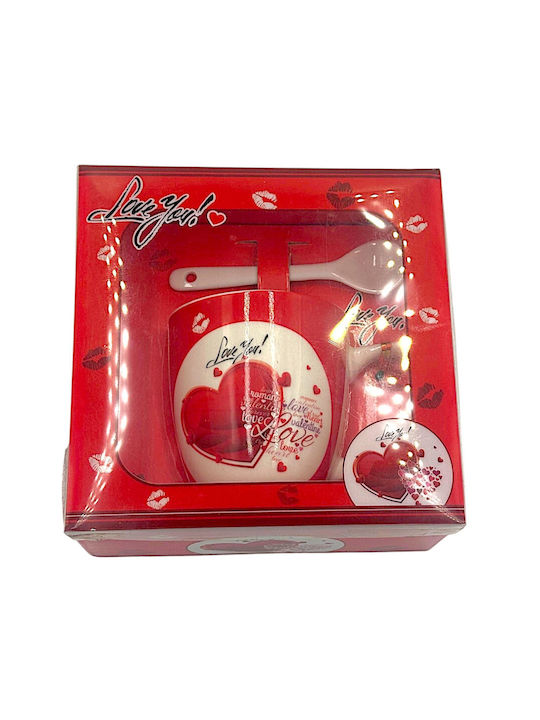 Valentinstag Tassen- und Löffelset Love You 81118 Rot