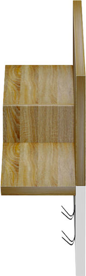 HomeMarkt Κρεμάστρα Τοίχου Nyda Ξύλινη 6 Θέσεων Λευκή 65x13.2x31cm