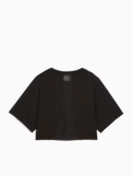 Cloudspun Γυναικείο T-shirt με Διαφάνεια Black