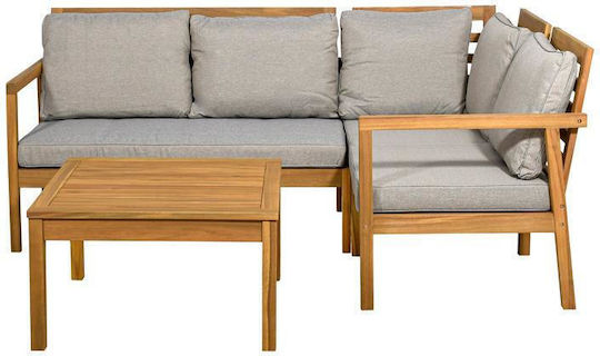 Living Room Set 4 Pieces Walnut With Pillows