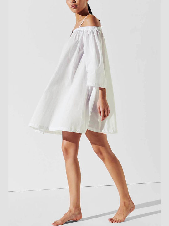 Summer Mini Shirt Dress White