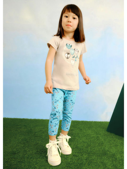 Kids Legging Capri Light Green