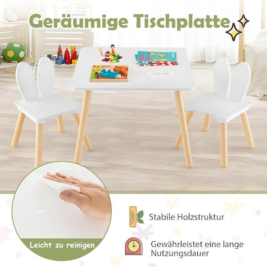 Ginger Home Kinder Tische mit Stühlen aus Hölzernes Weiß