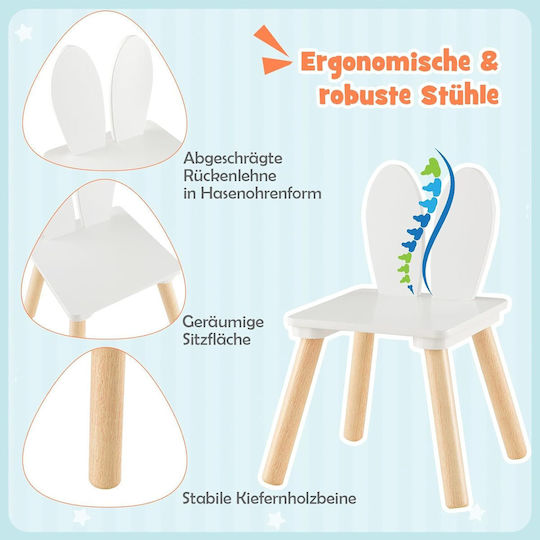 Ginger Home Kinder Tische mit Stühlen aus Hölzernes Weiß