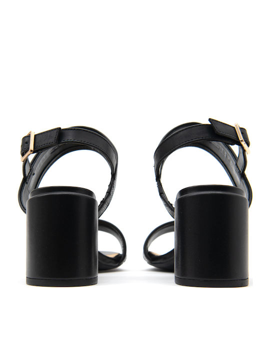 Ezoria Sling Leather Sandals Black