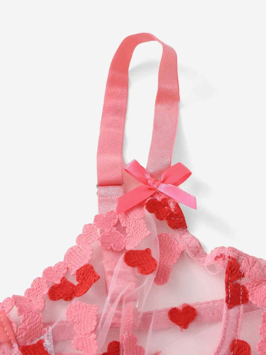 Dyana Set de Lenjerie Sutien cu Șir de caractere Roz