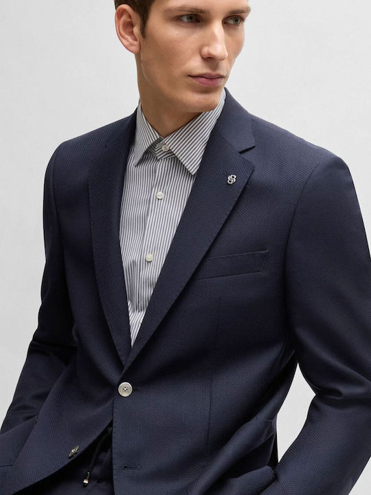 Men's Winter Suit Jacket Regular Fit Blue