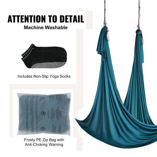Vevor Aerial Yoga Hammock & Swing 5.46x2.8m Green