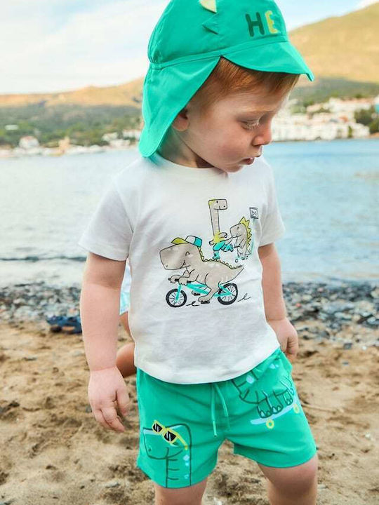 Mayoral Kids Swimwear Swim Shorts with Hat Green