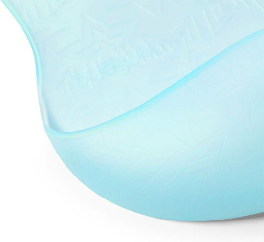 Babyono Waterproof Silicone Bib with Button & Pocket Turquoise for 6 Months+