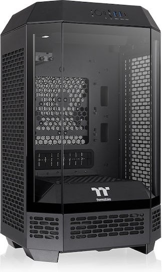 Thermaltake The Tower 250 Gaming Mini Tower Κουτί Υπολογιστή με Πλαϊνό Παράθυρο και RGB Φωτισμό Μαύρο