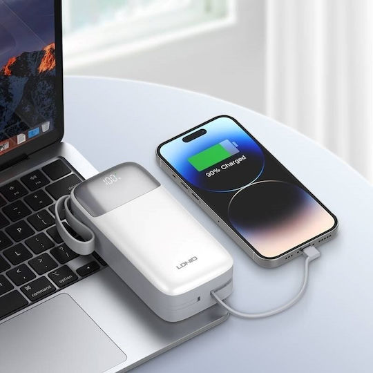 Ldnio PQ50 Power Bank 50000mAh 20W mit 2 USB-A Ausgangsanschlüsse und USB-C Ausgangsanschluss Quick Charge Weiß
