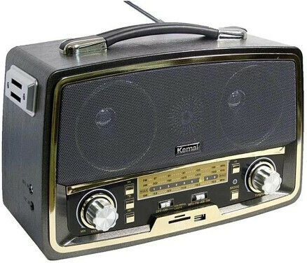 KEMAI MD-1701U Retro Επιτραπέζιο Ραδιόφωνο Επαναφορτιζόμενο με USB Μαύρο