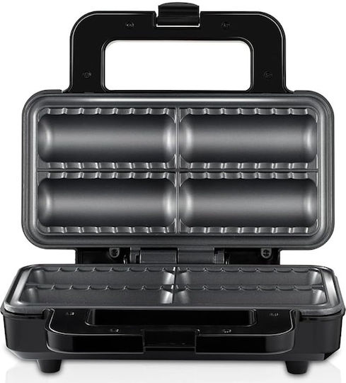 Aparat electric pentru 4 rulouri de cârnați sau plăcinte umplute simultan Raf R529 800 W Negru