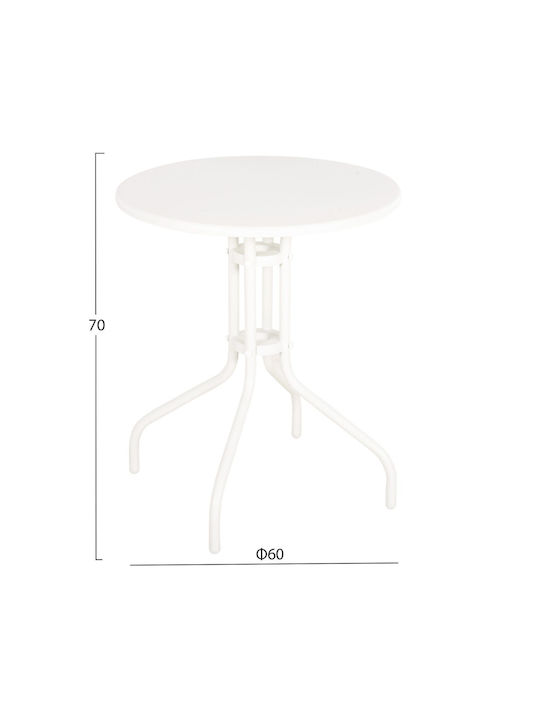 Metal Table For Small Outdoor Spaces Lino White 60x60x70cm
