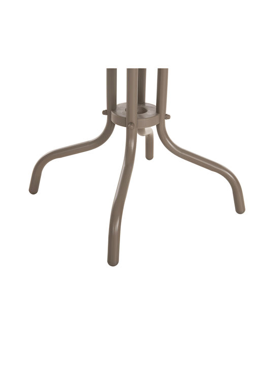 Auxiliary Table for Small Outdoor Spaces Metal with Glass Surface Figo Champagne 45x45x51cm