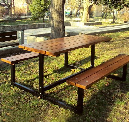 Tisch Picknick 160x157x73cm Braun