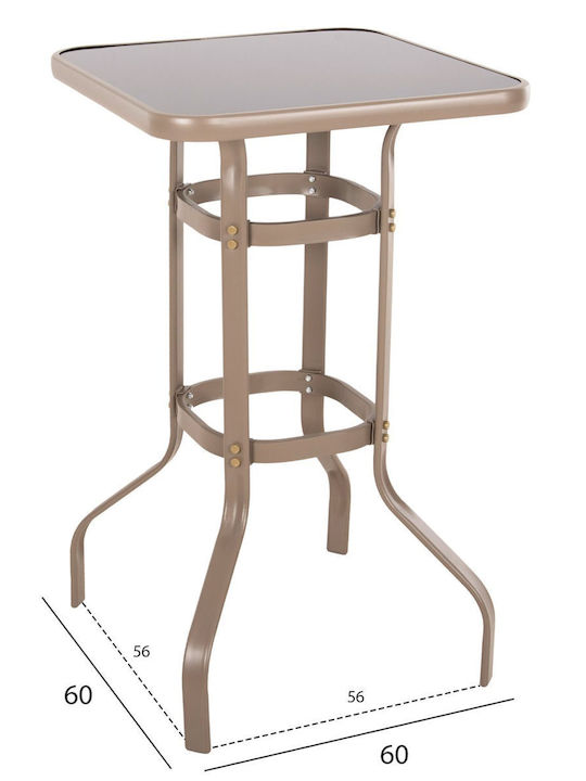 Metal Masa Bar pentru spații exterioare mici Figgy Champagne 60x60cm