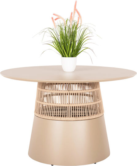 Saeid Outdoor Dinner Free Standing Aluminum Table Ecru 120x120x75cm