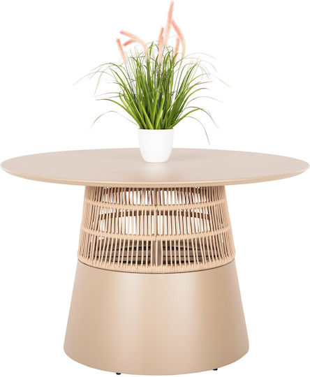 Saeid Outdoor Dinner Free Standing Aluminum Table Ecru 120x120x75cm