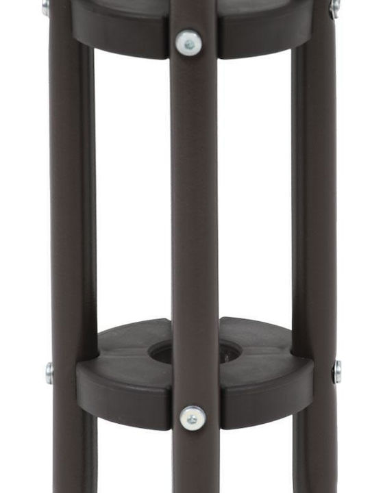 001 Outdoor Dinner Free Standing Table with Glass Surface and Metal Frame Brown 60x60x72cm
