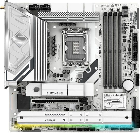 ASRock B860M Steel Legend WiFi Motherboard Micro ATX with Intel 1851 Socket