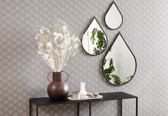 Lifa-Living Като Огледало за Стена с Златист Металик Рамка 39.5x28.5см 2бр