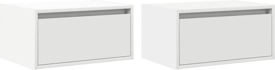 White Wooden Bedside Tables 2 Pieces 51x35.5x25cm
