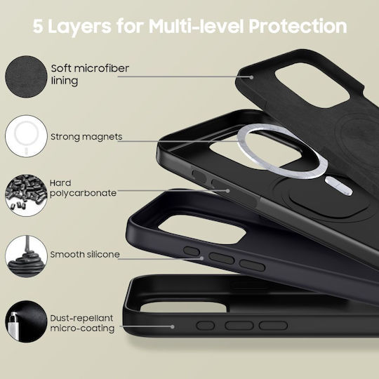 Tech-Protect Matte Back Cover Silicone Black (iPhone 16 Pro Max)
