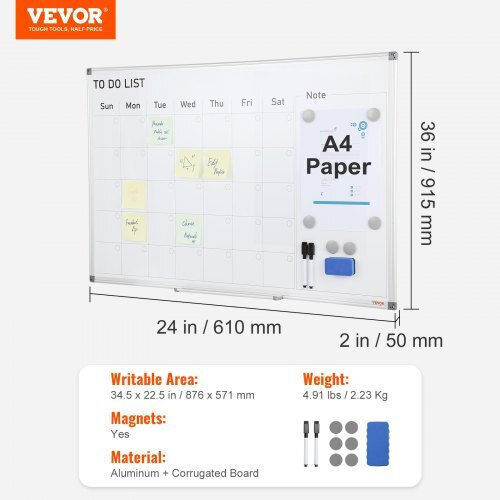 Vevor Magnetic Hanging Dry Erase Board 36x24cm