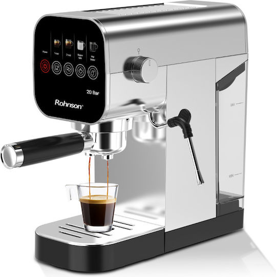 Rohnson Automatic Espresso Machine 1360W Pressure 20bar Silver R-98100