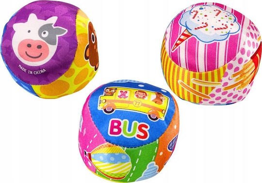 Lean Toys Μπάλα Rattle Colorful με Ήχους για 3+ Μηνών (Διάφορα Σχέδια) 1τμχ