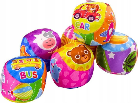 Lean Toys Μπάλα Rattle Colorful με Ήχους για 3+ Μηνών (Διάφορα Σχέδια) 1τμχ