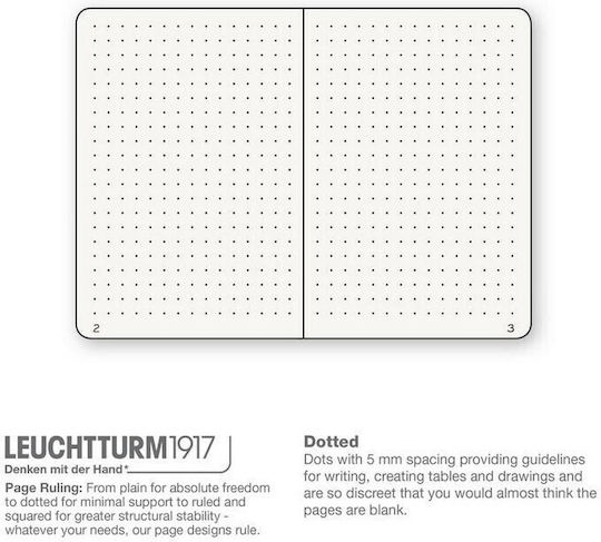 Leuchtturm1917 251 стр Бележник A5 Булет Журнал 125 Листа с Твърда Корицa и Ластик Зелен