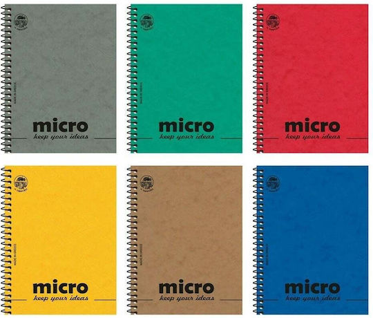 Typotrust Micro Notebook Spiral 80 Sheets A6 Ruled Multicolour (Μiscellaneous colours)