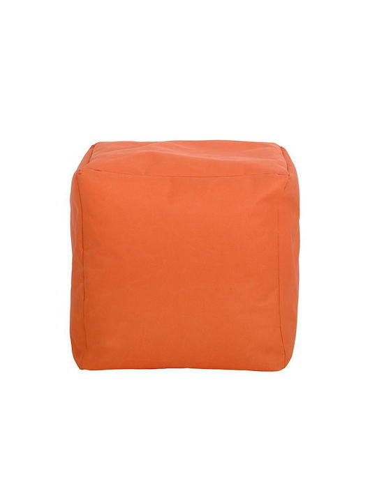 Bean Bag Stool Waterproof Cube Orange Colour 40x40x40cm