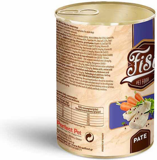 Fisi Dog Adult Grain Free White Fish & Vegetables Pate 400g