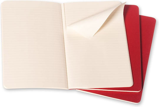 Moleskine Cahier Сет 3 Тетрадки На райета Червен