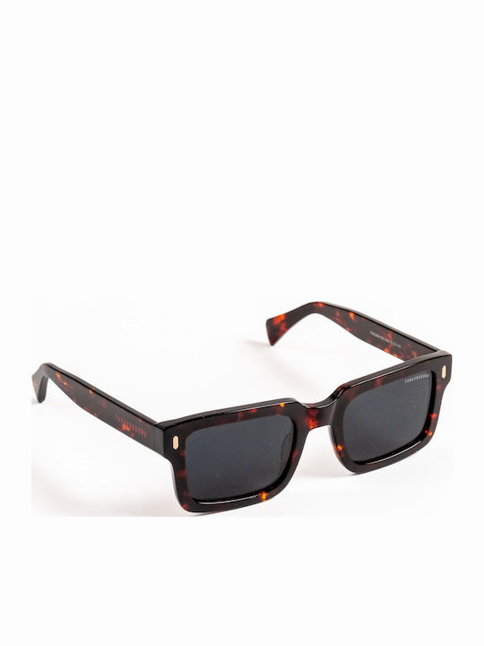 Funky Buddha Men's Sunglasses with Brown Tartaruga Plastic Frame and Blue Lens FBS2064/003