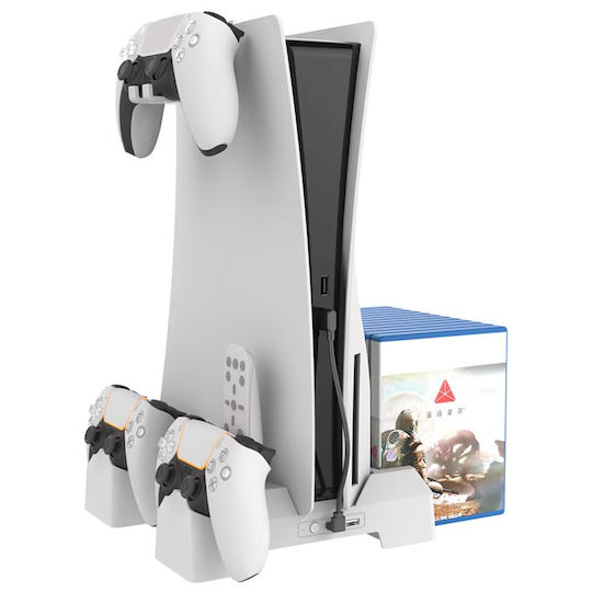 Răcitor Radiator Ps5 Digital Edition Încărcător Controller Consolă Culoare Albă Abyz
