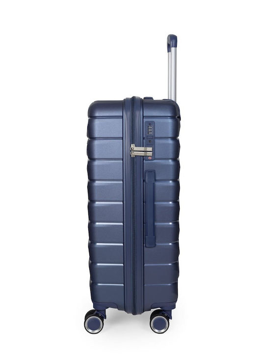 Newcom Cabin Hard Blue Suitcase With 4 Wheels Height 56cm