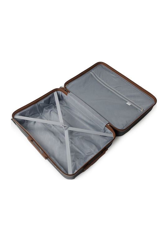 Newcom Medium Travel Suitcase Hard Black with 4 Wheels Height 67cm N1596/60