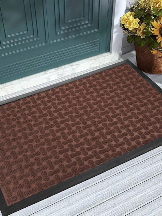 Home Use Entrance Mat Anti-slip made of Rubber Brown 60x40cm Thickness 5mm